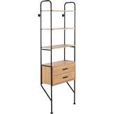 Lean Bookcase in Black Metal & Brown Wood